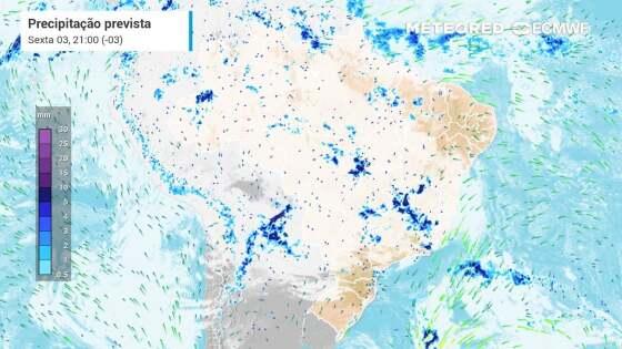 Primeiro fim de semana de 2025 sob alerta de chuvas intensas e de tempestades pelo Brasil; confira as regiões afetadas