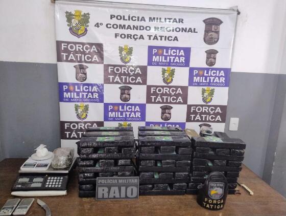 Polícia Militar prende homem com 77 quilos de maconha em Rondonópolis